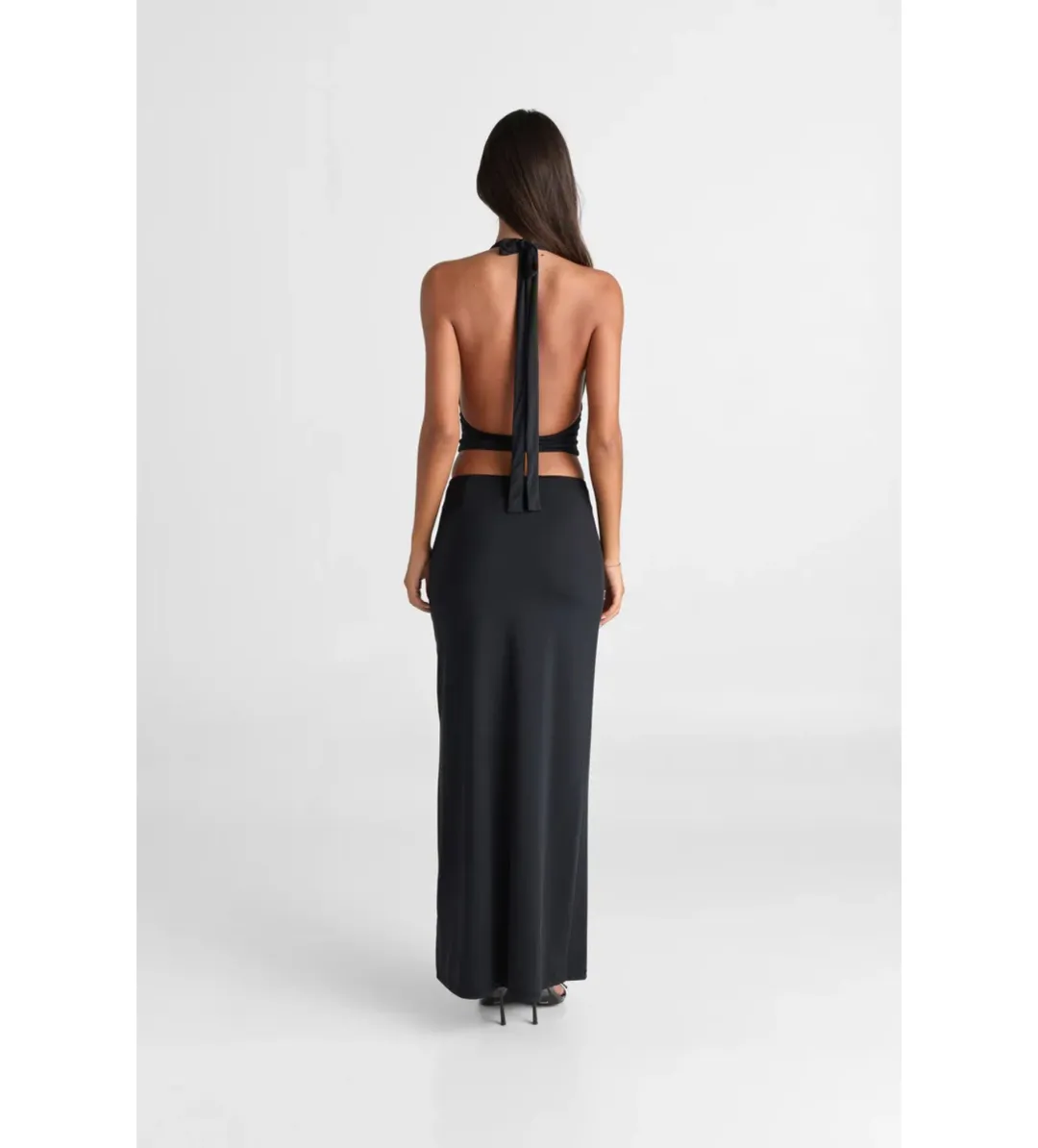 Sasha Therese Cleo Top and Maxi Skirt Set Black Size XS AU 6 for rent on The Volte - main image