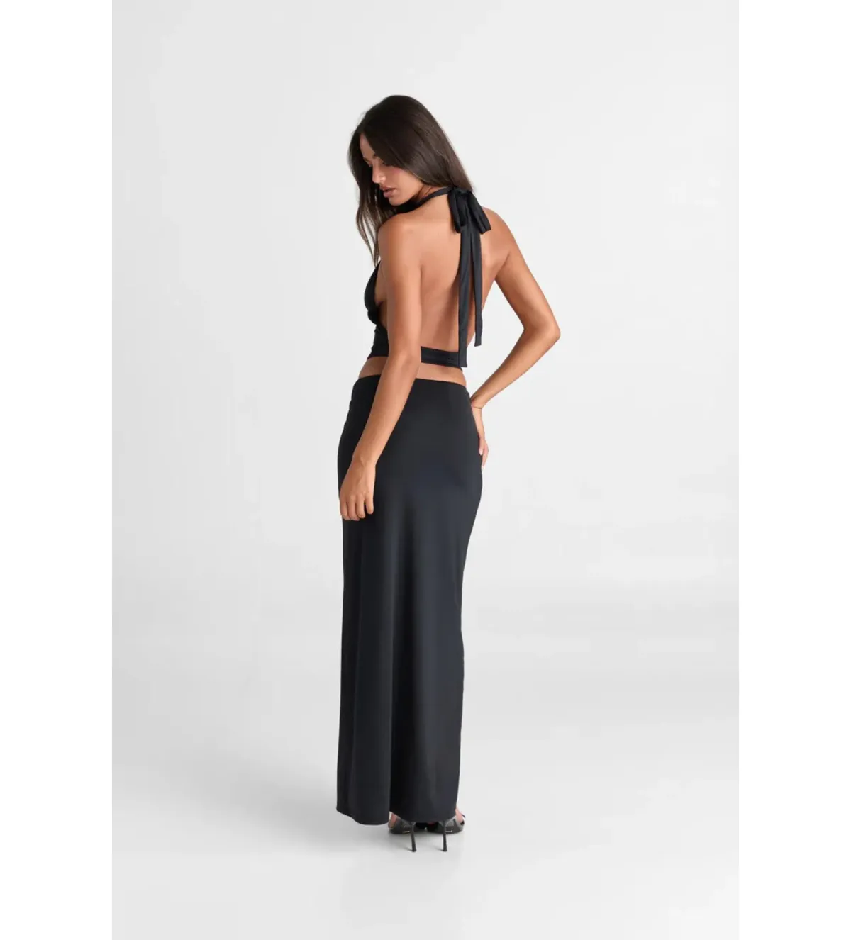 Sasha Therese Cleo Top and Maxi Skirt Set Black Size M AU 10 - Image 3