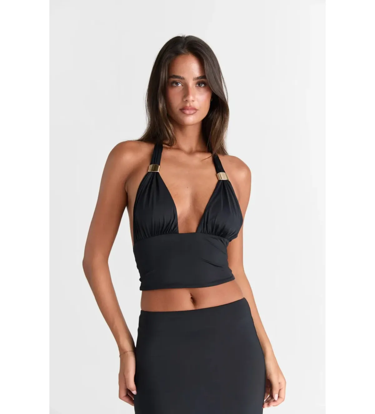 Sasha Therese Cleo Top and Maxi Skirt Set Black Size M AU 10 - Image 5