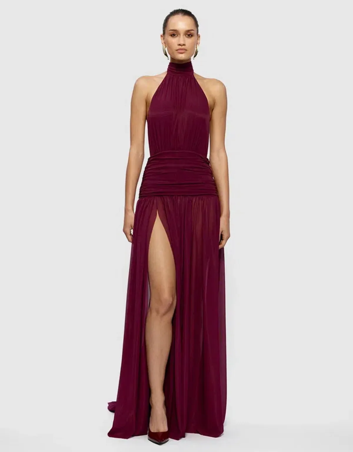 Effie Kats Verity Gown Burgundy Size 8 - Image 1