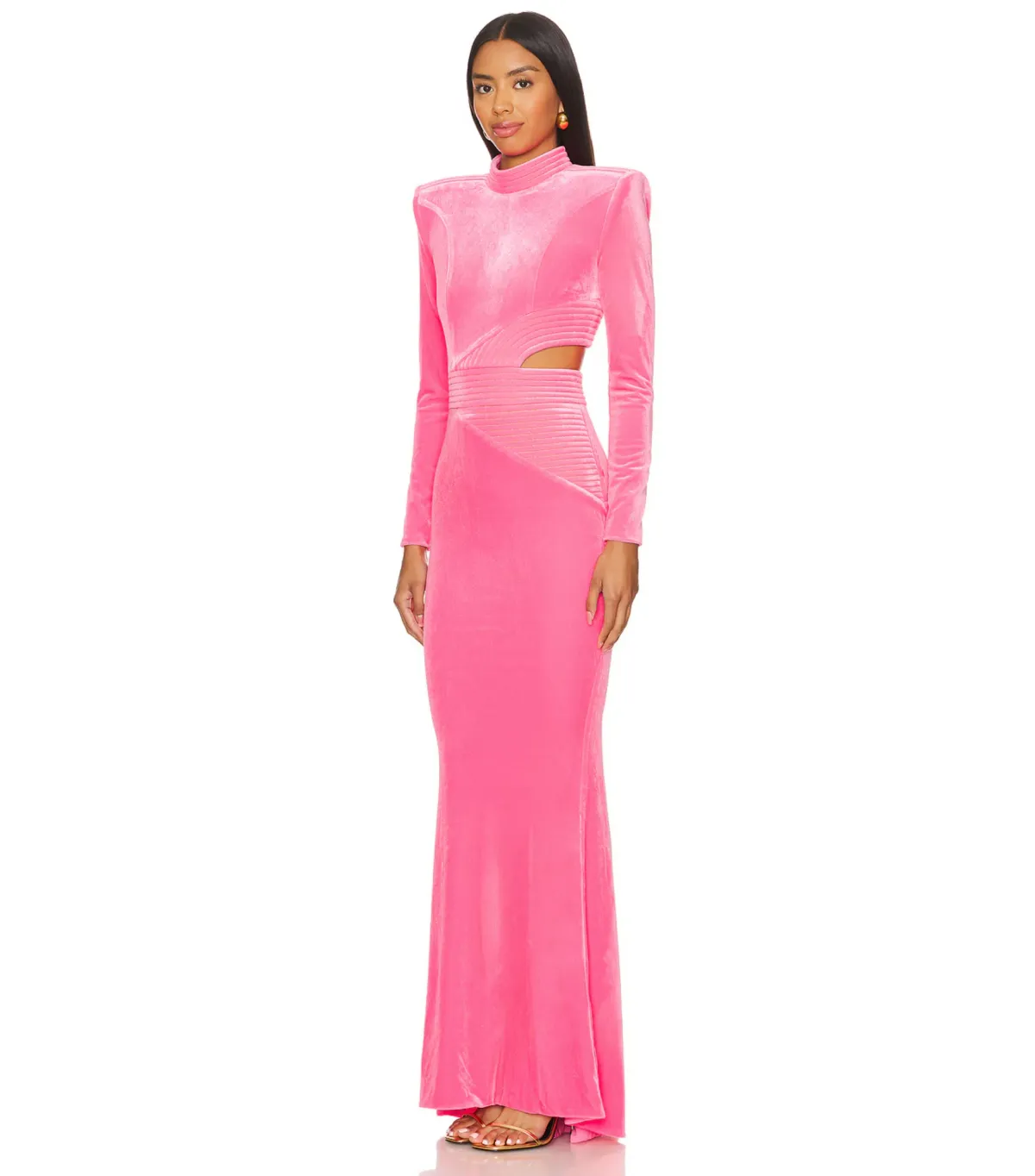 Zhivago Message to Love Maxi Gown Neon Pink Velvet Size AU 6 - Image 2