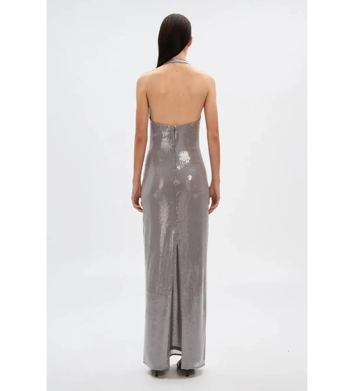 Misha Alusia Sequin Dress Silver Size 6/XS - Image 2