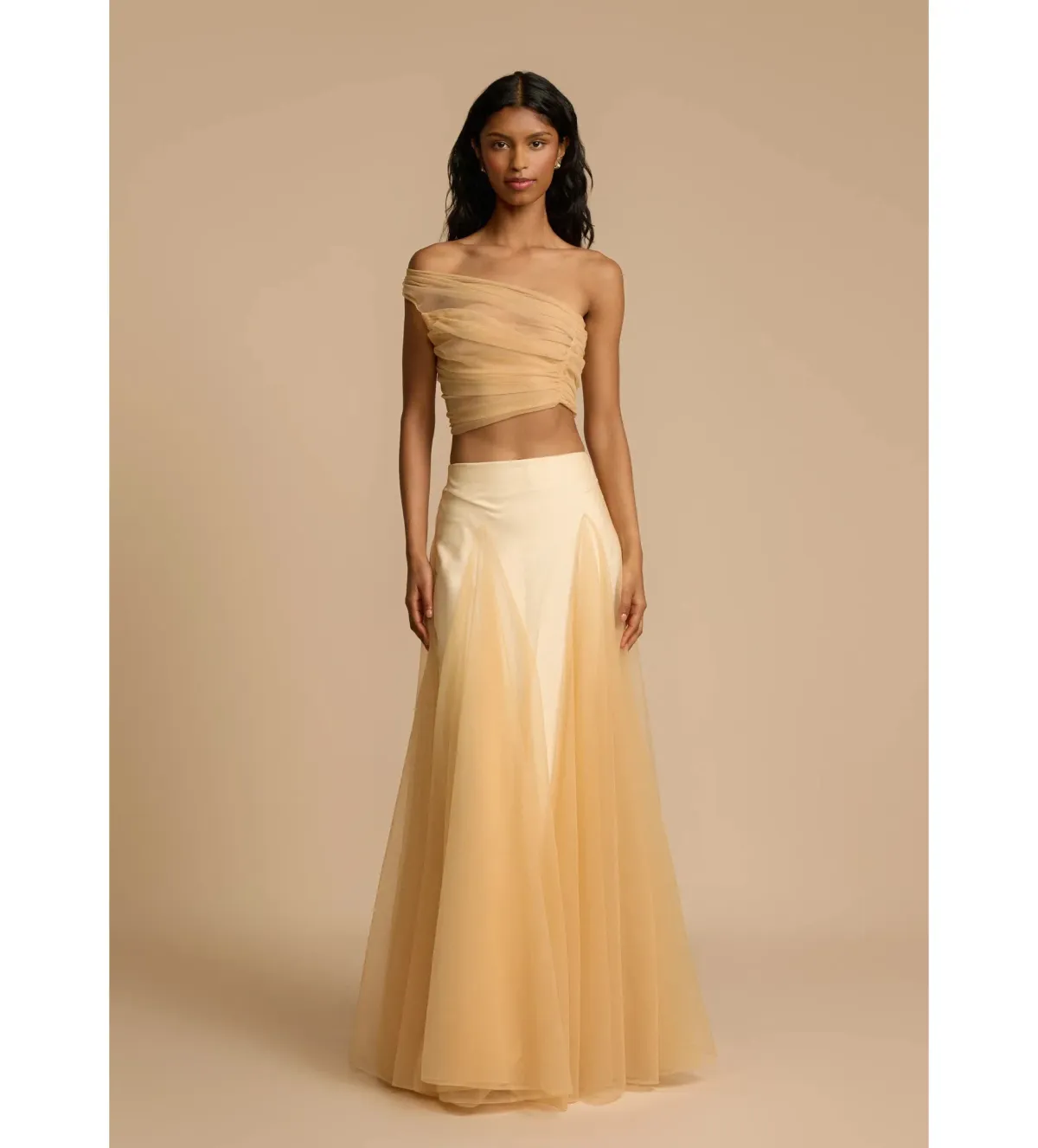 Arcina Ori Violetta Top and Maxi Skirt Set Gold Size XS AU 6 - Image 1