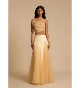 Arcina Ori Violetta Top and Maxi Skirt Set Gold Size XS AU 6 for rent on The Volte - image 1
