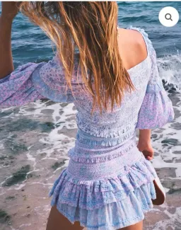 LoveShackFancy Ensley Mini Dress Blue for rent on The Volte - image 2
