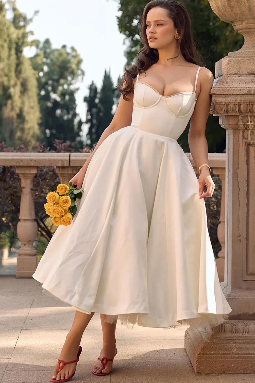 House of CB Mademoiselle White Tull Midi Dress Size AU 6 for rent on The Volte - main image