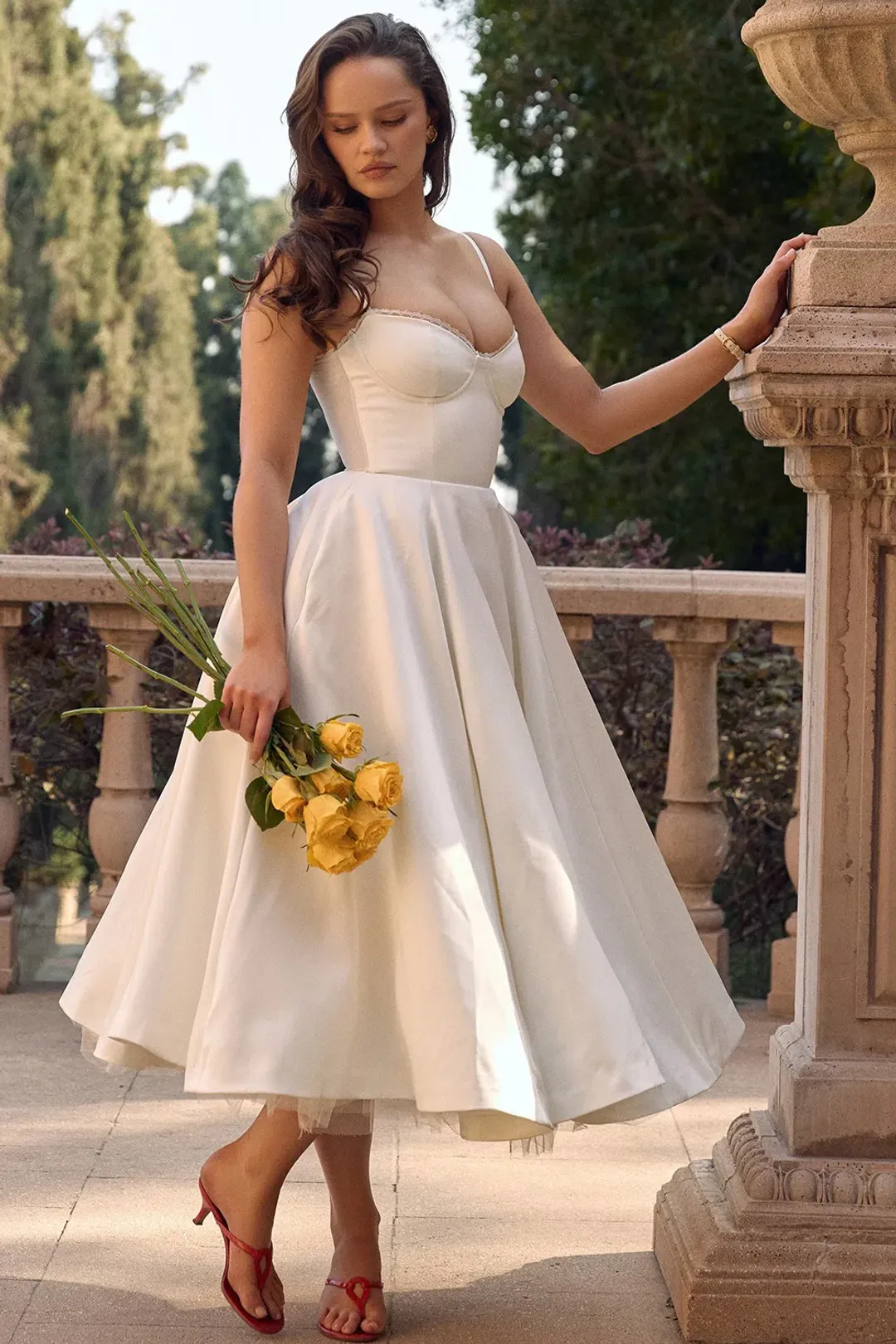 House of CB Mademoiselle White Tull Midi Dress Size AU 6 for rent on The Volte - main image