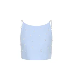Aje Akoya Crop Top Size AU 4 and Mini Skirt Size AU 6 Set Cornflower Blue for rent on The Volte - image 5