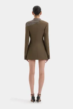 SIR the Label Sartoria Mini Dress Chocolate Marle Size 8 for rent on The Volte - image 3
