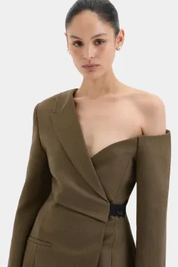 SIR the Label Sartoria Mini Dress Chocolate Marle Size 8 for rent on The Volte - image 4