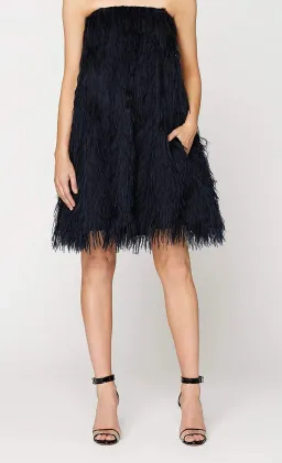 Scanlan Theodore Navy Taffeta Feather Mini Dress Size AU 6 for rent on The Volte - image 1