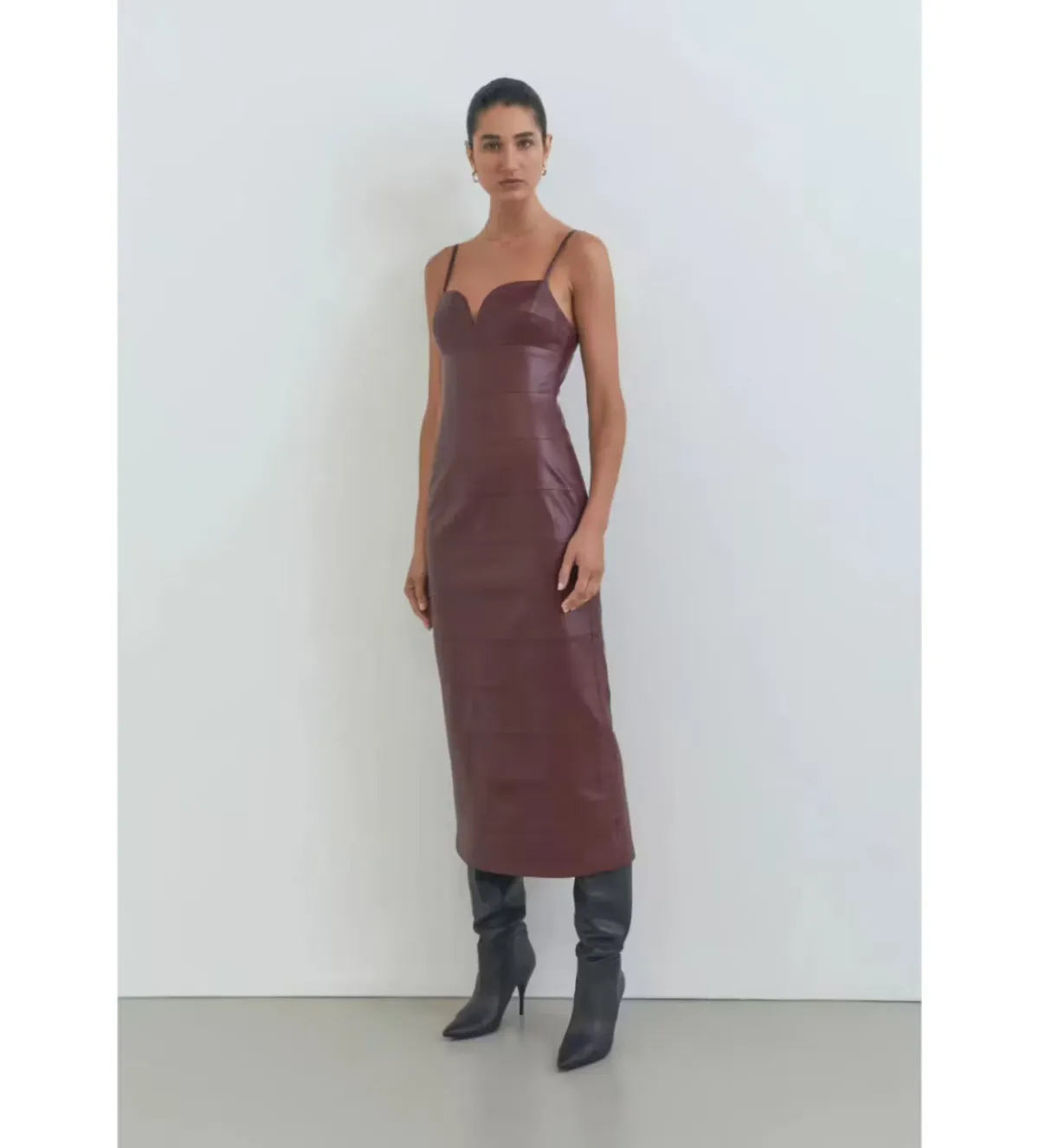 Viktoria And Woods Espionage Midi Dress In Burgundy Size AU 6 for rent on The Volte - main image
