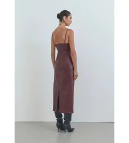 Viktoria And Woods Espionage Midi Dress In Burgundy Size AU 6 for rent on The Volte - image 2