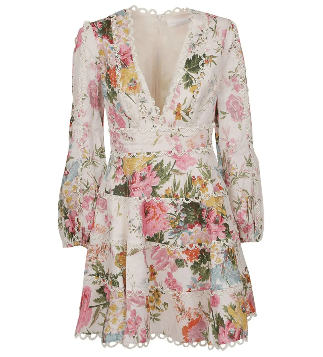 Zimmermann Heathers Flounce Mini Dress Floral Size 1 AU 10 for rent on The Volte - main image