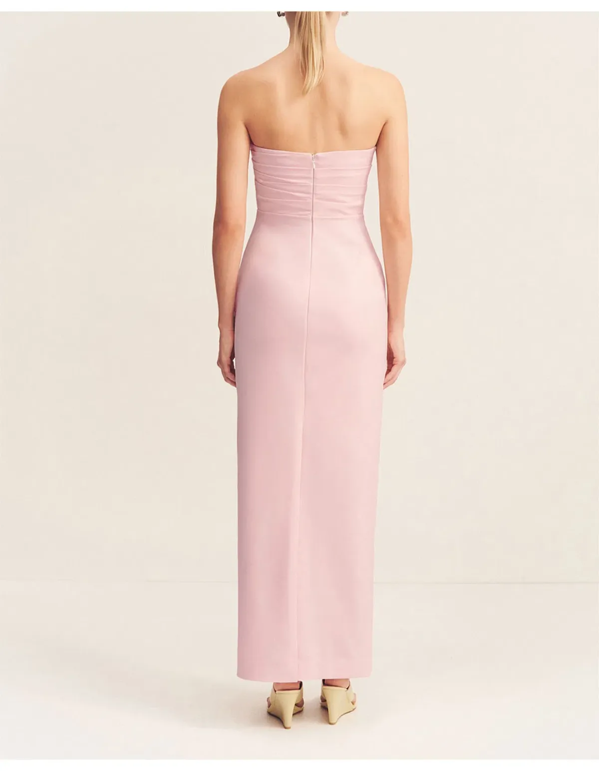 Shona Joy Lani Strapless Draped Maxi dress Fairyfloss Baby Pink Size 8 - Image 2
