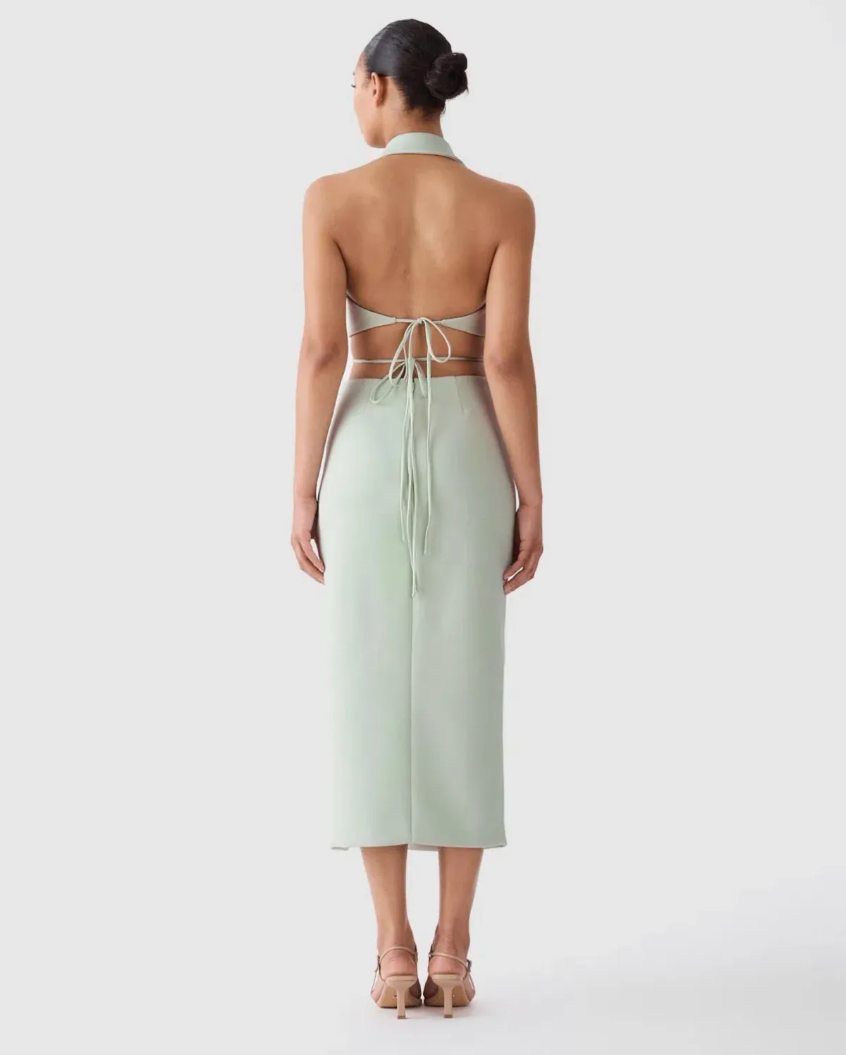San Sloane Alessia Midi Dress Green Size S Au 8 - Image 4