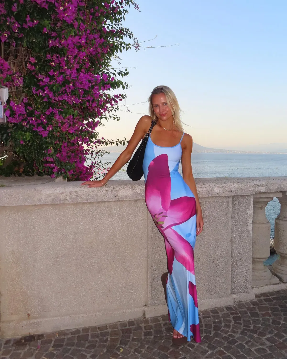 With Harper Lu Slip Sky Maxi Dress Sky Lily Size 6 - Image 1