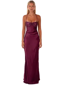 I Am Delilah Jade Maxi Dress in Berry Size S AU 8 for rent on The Volte - image 1