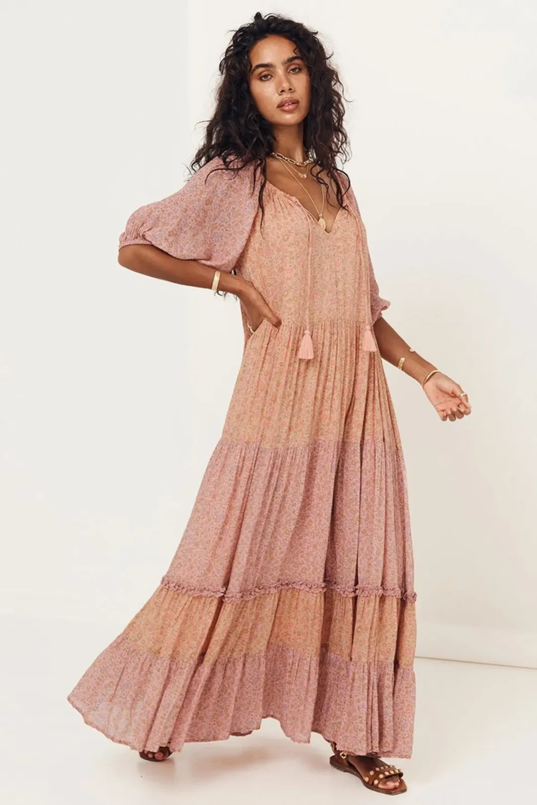 Spell Rae Gown in Peach Size M AU 12 for rent on The Volte - main image