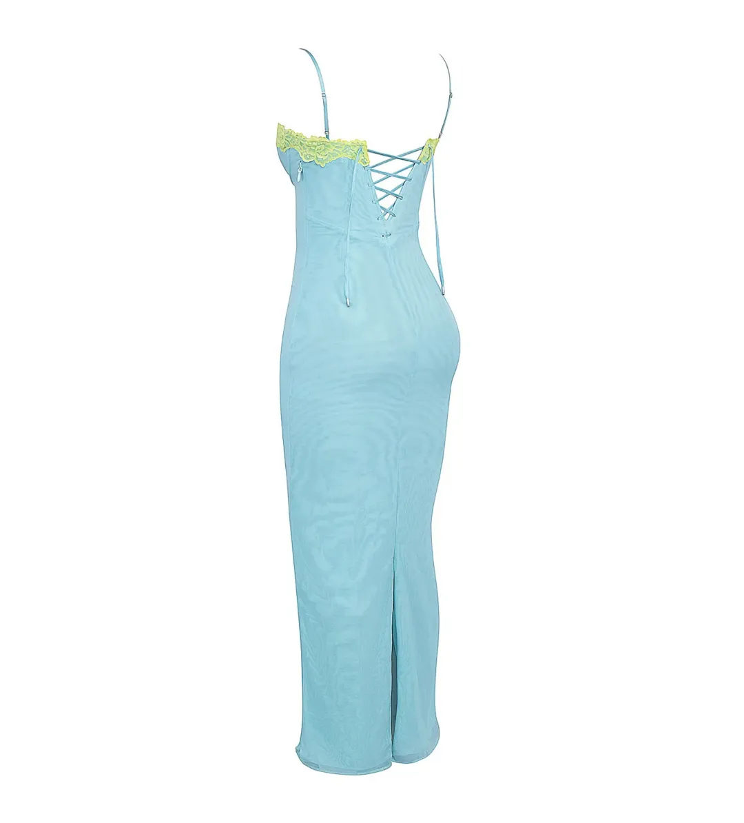 House of CB Aiza Lace Maxi Dress Ocean Blue Contrast Size S AU 8 for rent on The Volte - main image