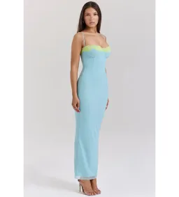 House of CB Aiza Lace Maxi Dress Ocean Blue Contrast Size S AU 8 for rent on The Volte - image 2