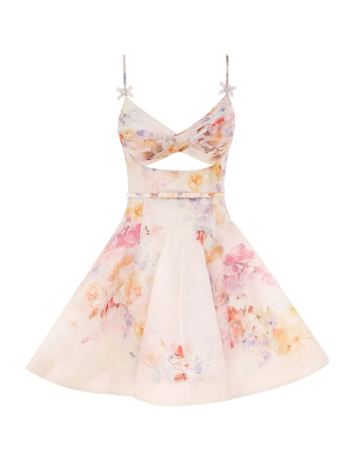 Zimmermann Crush Twist Front Mini Dress Multi Size 2 AU 12 for rent on The Volte - main image