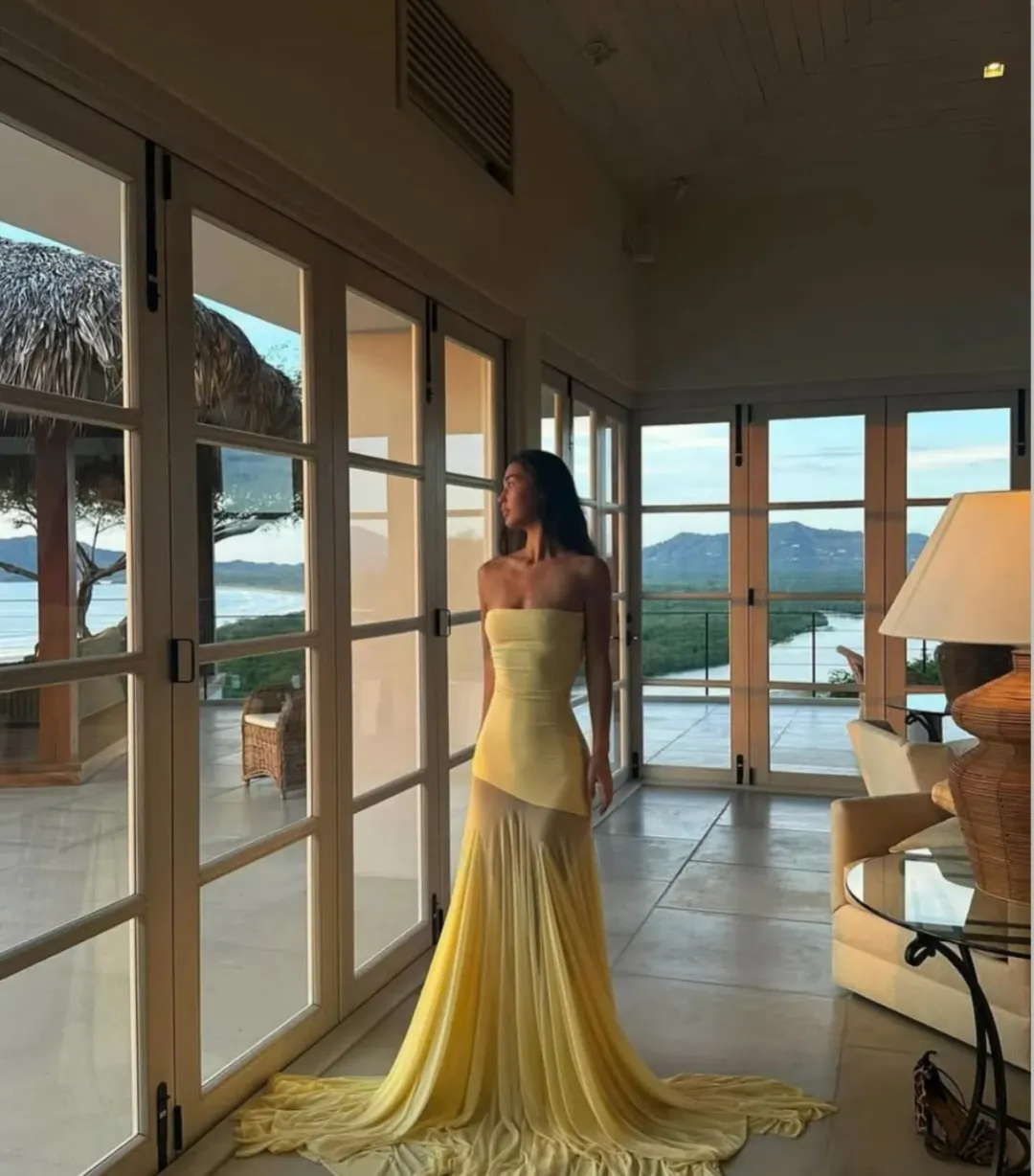 Deme By Gabriella Dahlia Strapless Gown Butter Yellow Size AU 6 for rent on The Volte - main image