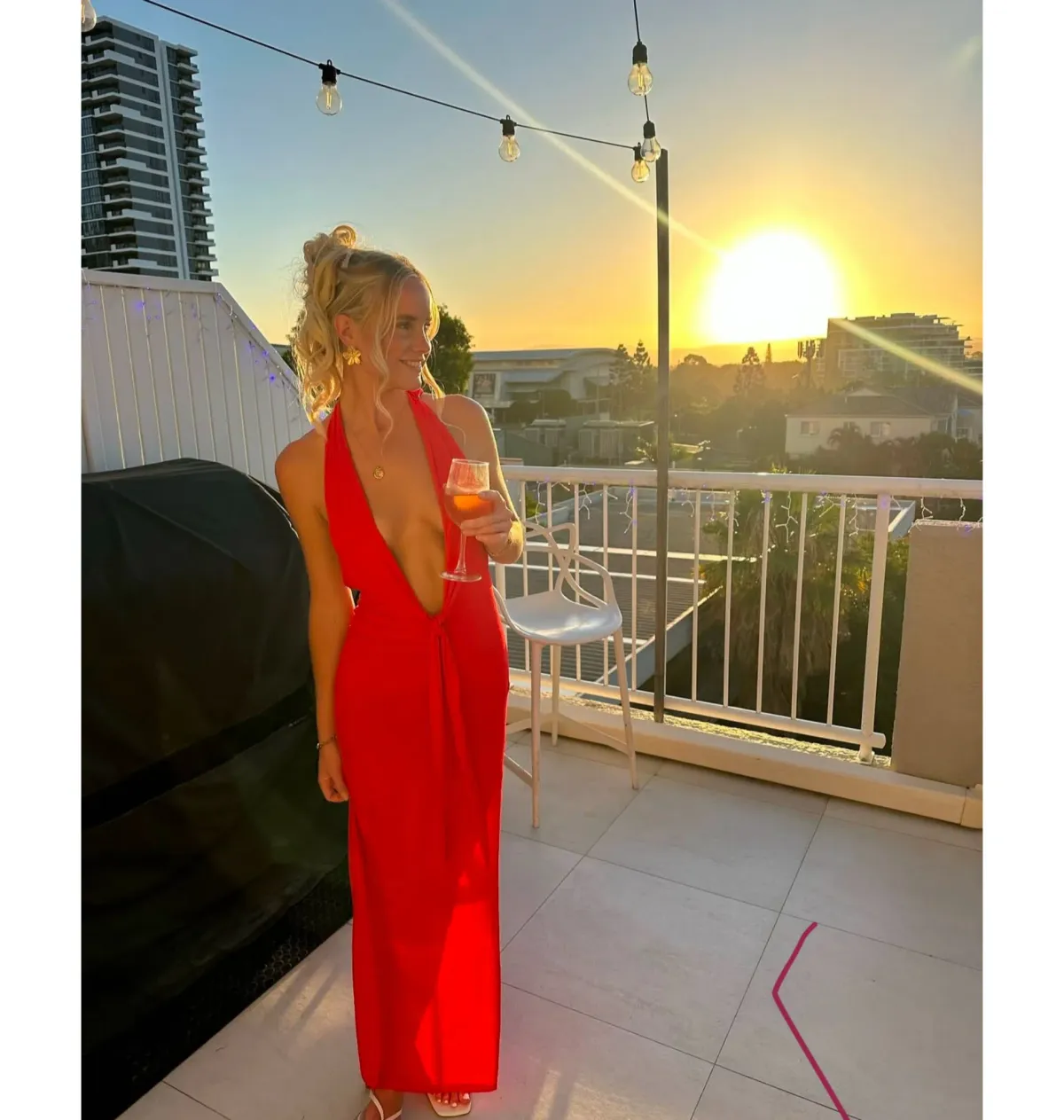 Saboa Studios Gisele Maxi Dress Watermelon Size S AU 8 for rent on The Volte - main image