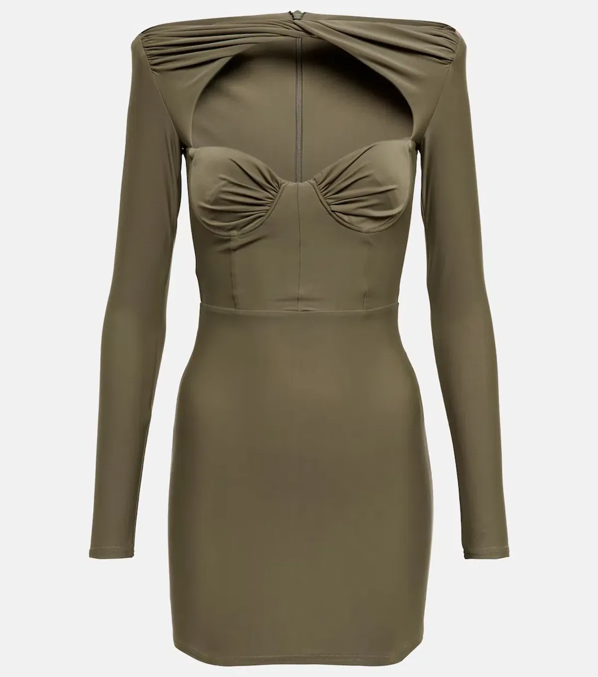 Alex Perry Barett Cutout Mini dress in Khaki AU 6 - Image 5