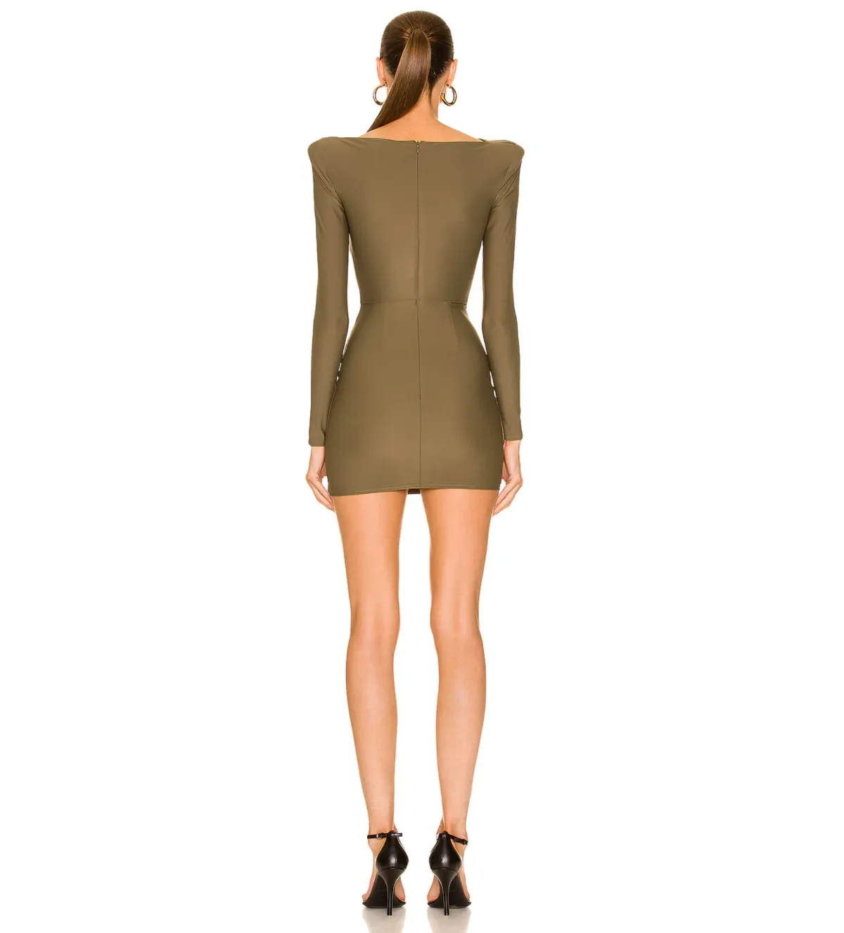 Alex Perry Barett Cutout Mini dress in Khaki AU 6 - Image 4