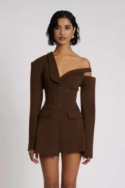 Eliya The Labe Ayla Blazer in Brown Size 8 for rent on The Volte - image 1