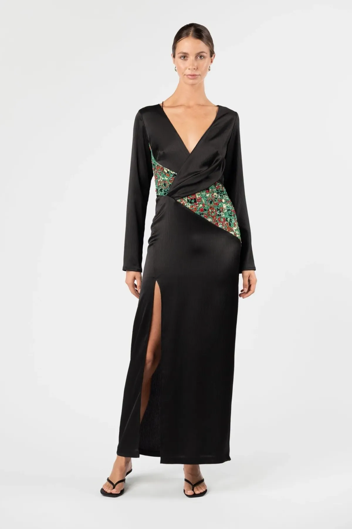 One Fell Swoop Roisin Maxi Dress Ember Glow Black Size 12 - Image 1