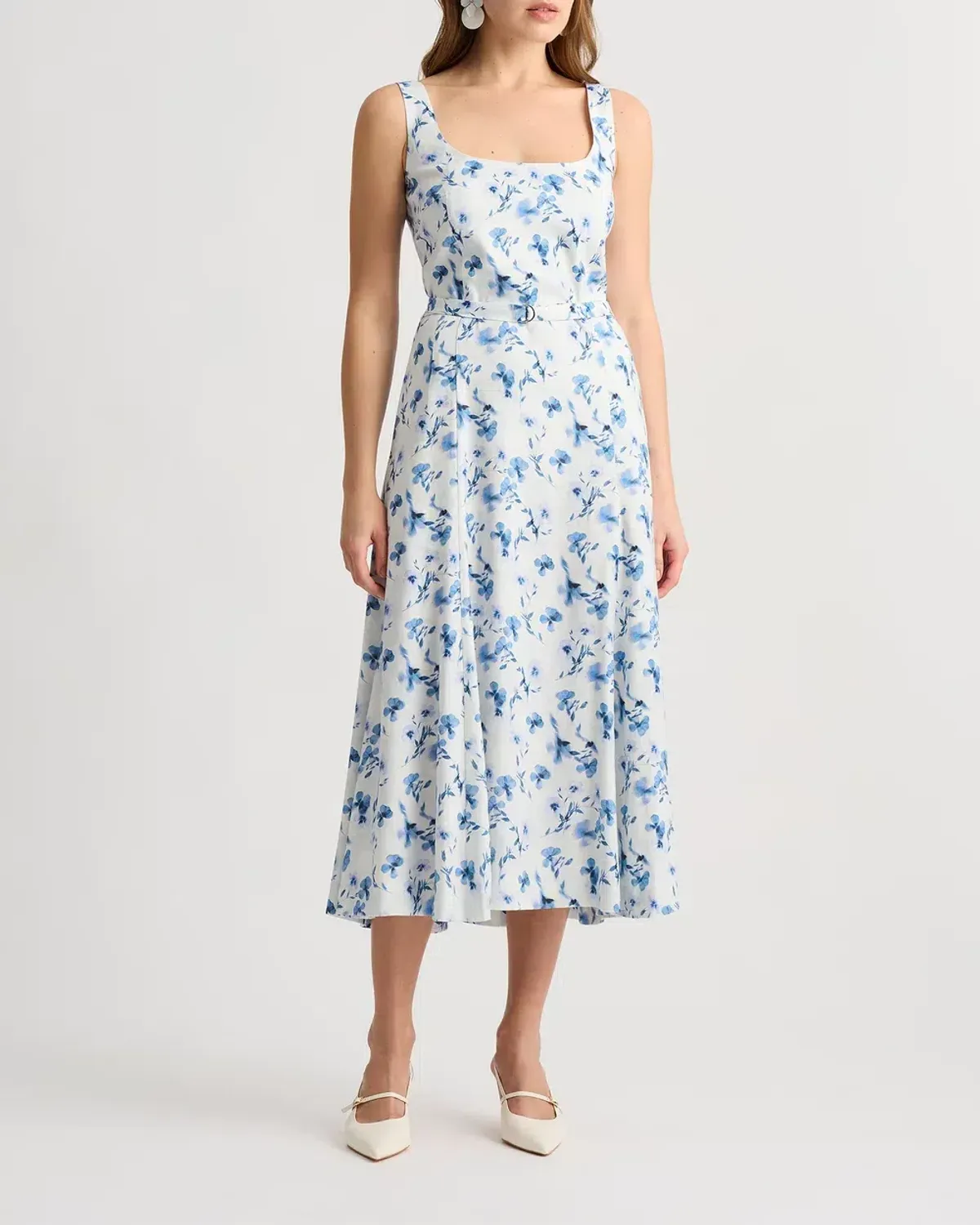 David Lawrence Birdie Linen Dress Ivory Multi Size 16/XL for rent on The Volte - main image