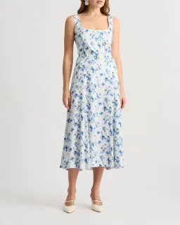 David Lawrence Birdie Linen Dress Ivory Multi Size 16/XL for rent on The Volte - image 1