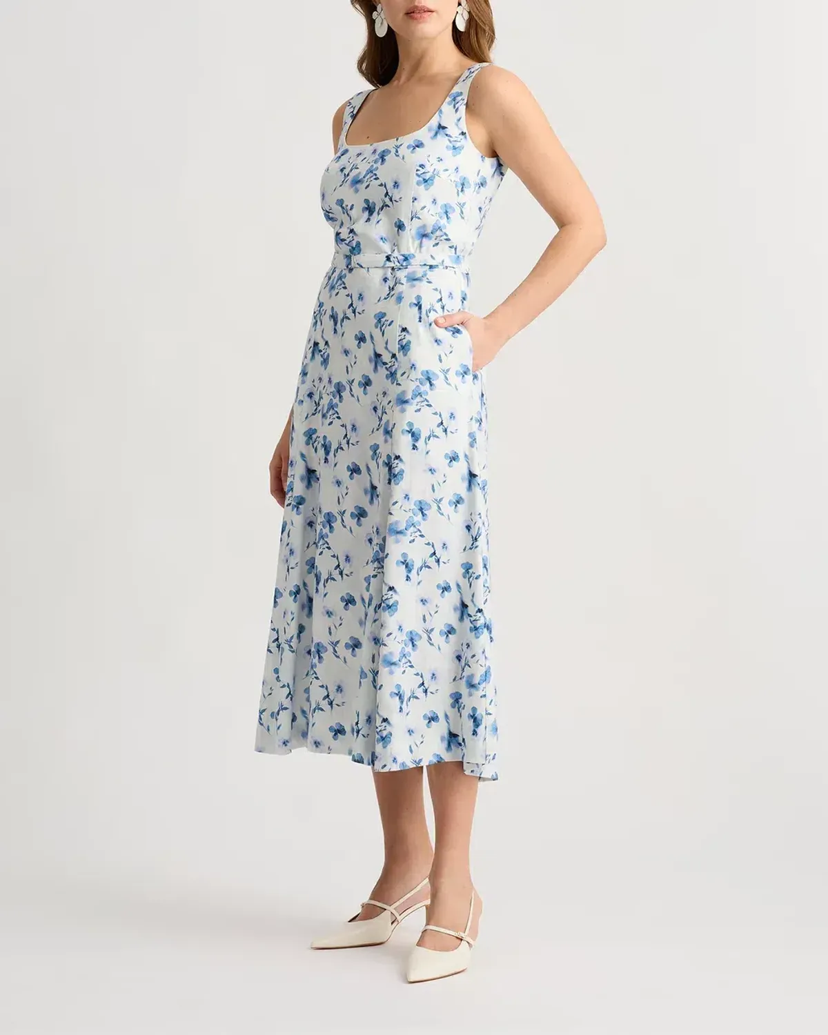 David Lawrence Birdie Linen Dress Ivory Multi Size 16/XL - Image 2