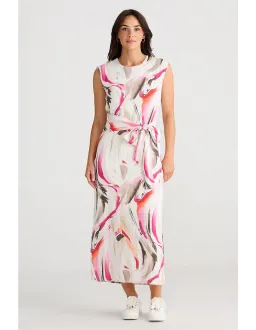 Brave + True Turning Point Dress Midi Dress in Boysenberry Swirl Print Size 10/M for rent on The Volte - image 2