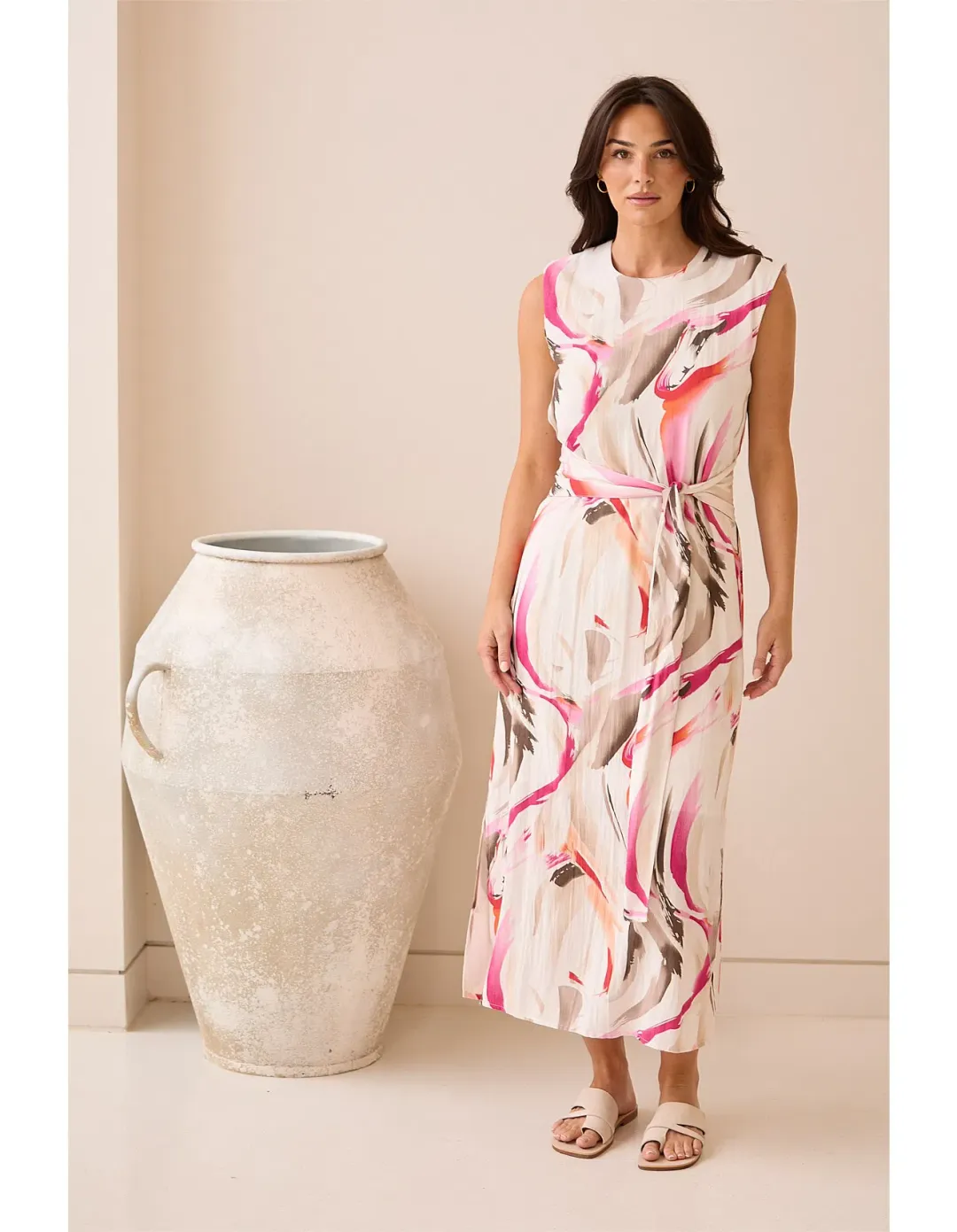 Brave + True Turning Point Dress Midi Dress in Boysenberry Swirl Print Size 10/M for rent on The Volte - main image