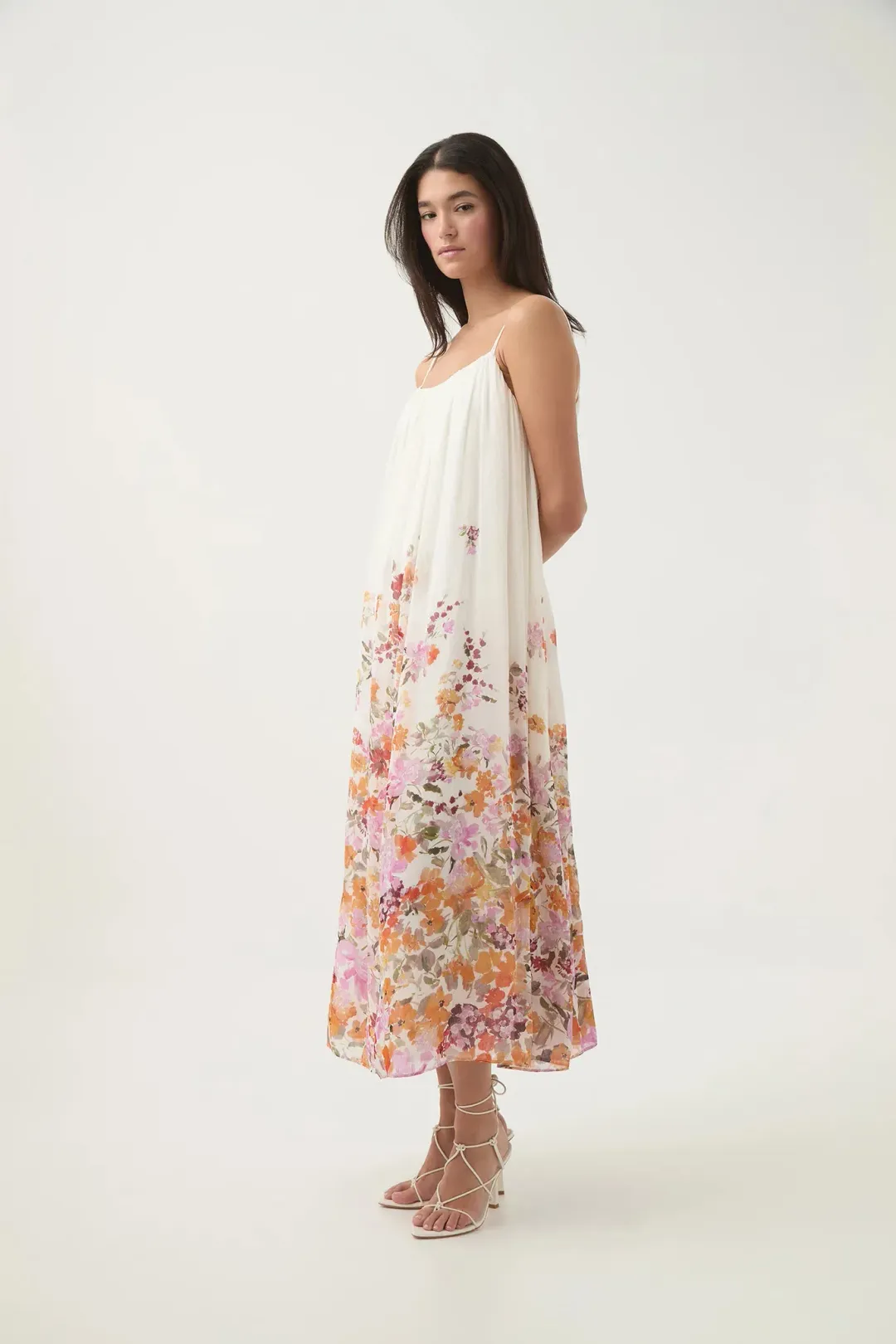 AJE Boeri Border Floral Print Midi Dress Size 8 for rent on The Volte - main image