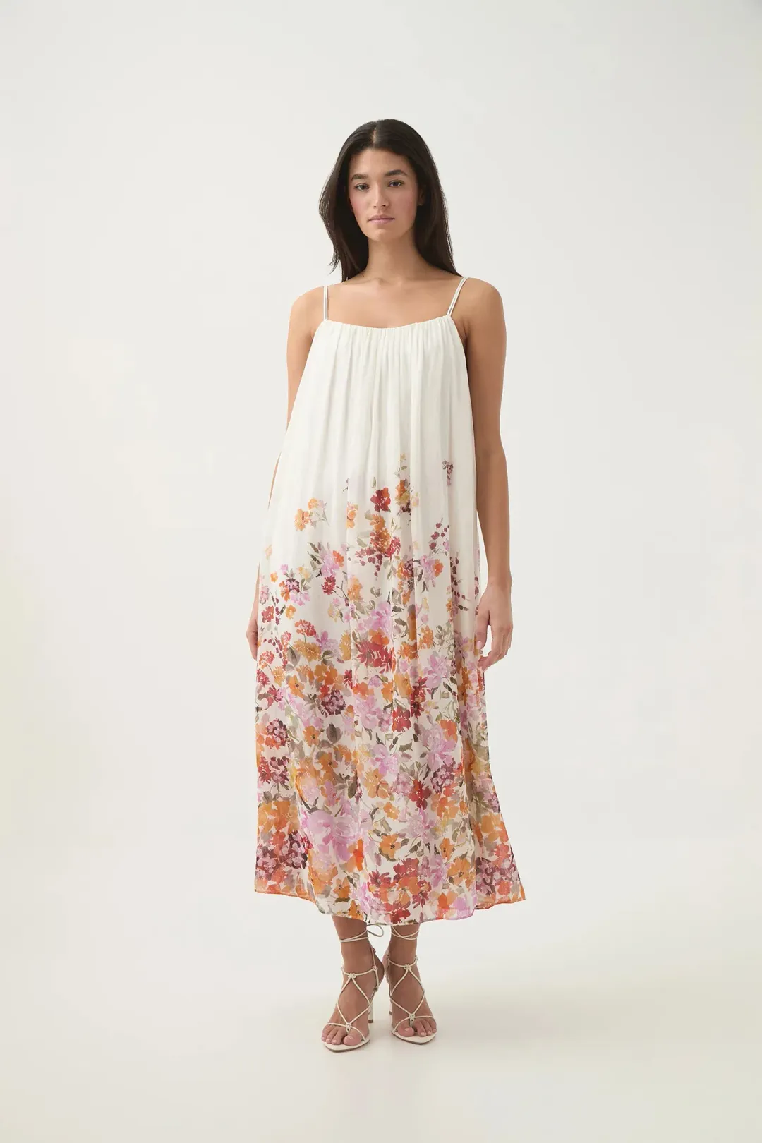 AJE Boeri Border Floral Print Midi Dress Size 8 for rent on The Volte - main image