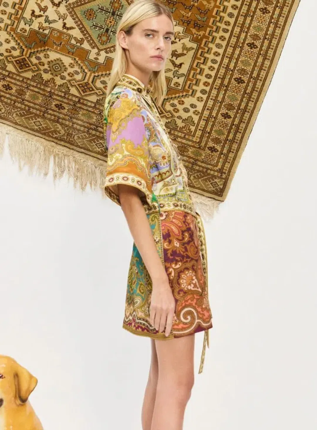 Alemais Clemenza Spliced Mini Dress Multicolour Size 16 for rent on The Volte - main image