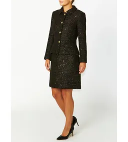 Anthea Crawford Cara Tweed Jacket Black One Size for rent on The Volte - image 2