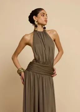 Arcina Ori Santina Dress Khaki Size AU 8 for rent on The Volte - image 2