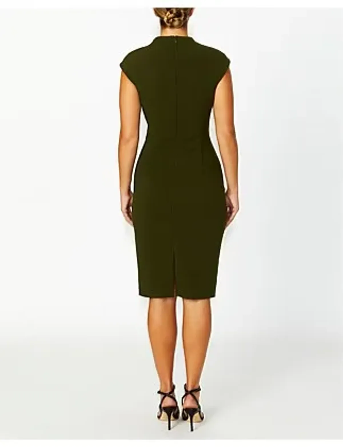 Anthea Crawford Selene Dark Olive Dress Size 12 - Image 5