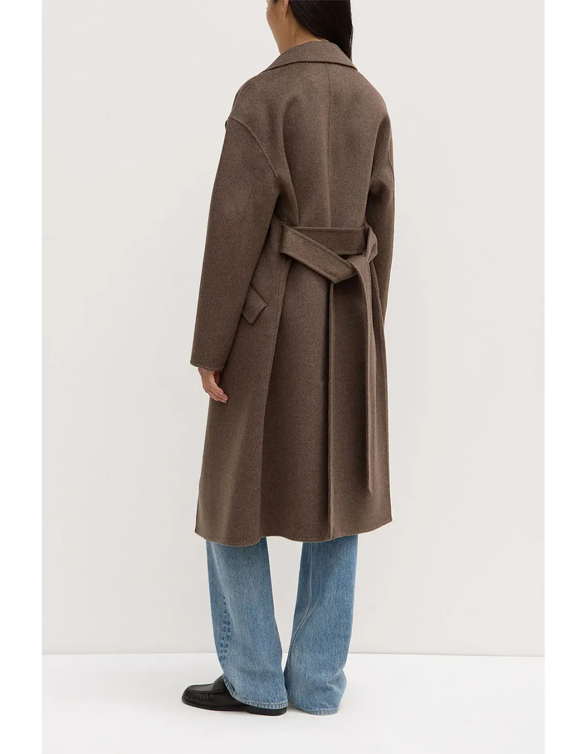 Assembly Label Sadie Single Breasted Wool Coat in Cocoa Marle Size - Image 3