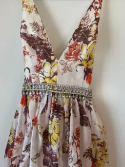 Zimmermann Matchmaker Tulip Linen Silk Blend Floral Midi Dress Size 1 for rent on The Volte - image 3