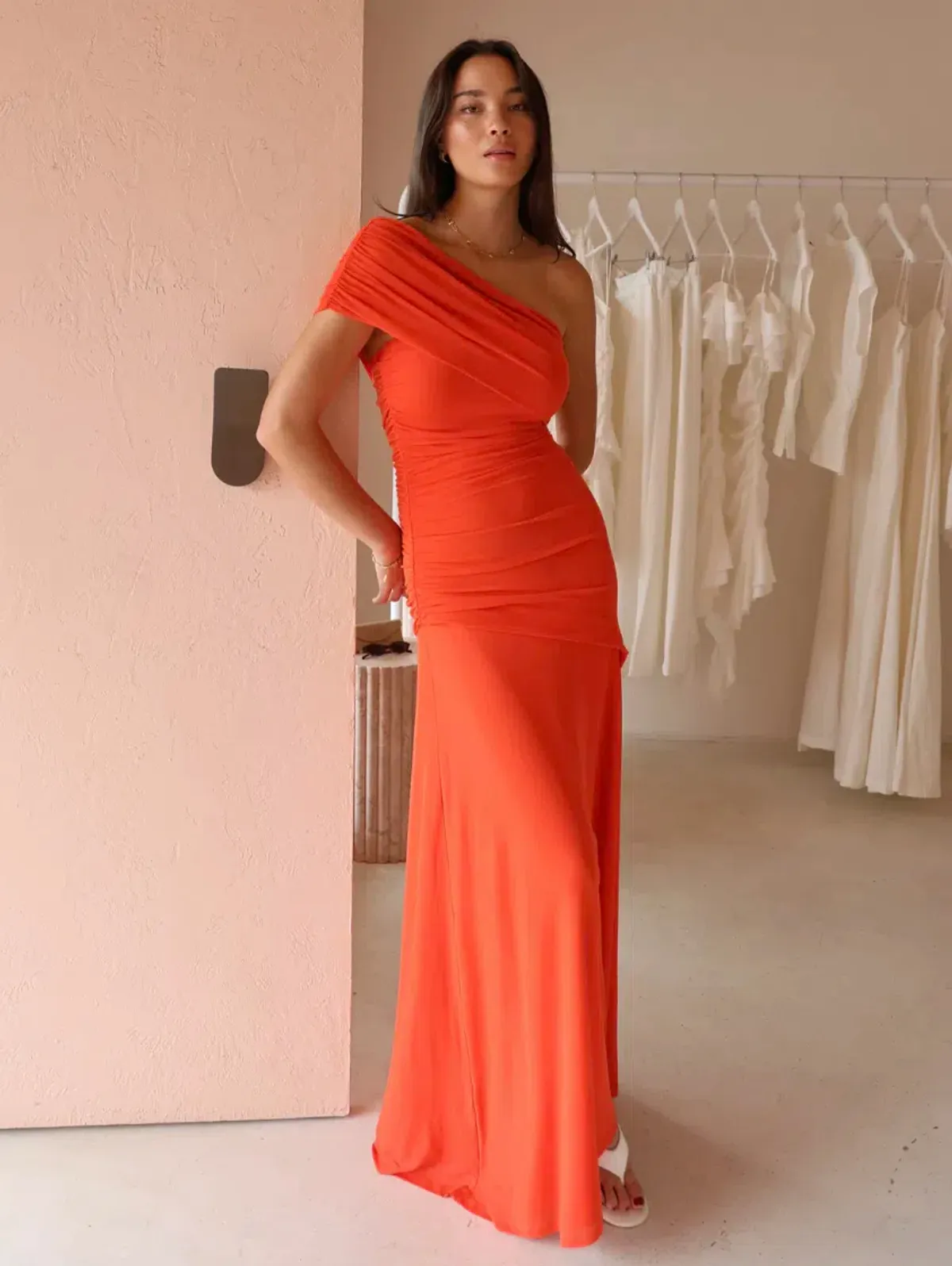 By Nicola By Nicola Fiesta Off Shoulder Maxi Dress in Fiesta Size 8 - Image 1