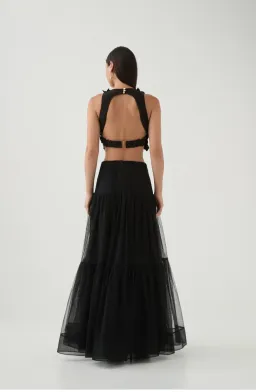 Aje Gia Maxi Skirt Black Size AU 6 for rent on The Volte - image 2