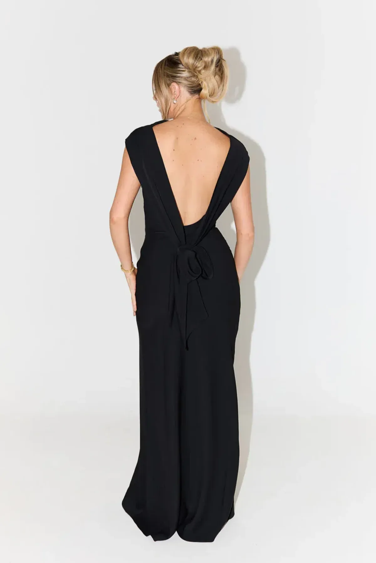 Odd Muse The Ultimate Muse Drape Back Maxi Dress in Black Size 10 - Image 3
