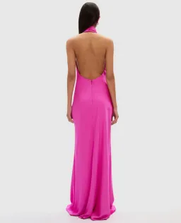 MISHA Evianna Satin Gown Maxi Hot Pink Size 8/S for rent on The Volte - image 2