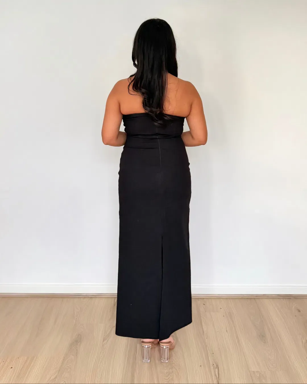 Justin Tong Veida Midi Dress Black Size 10 for rent on The Volte - main image